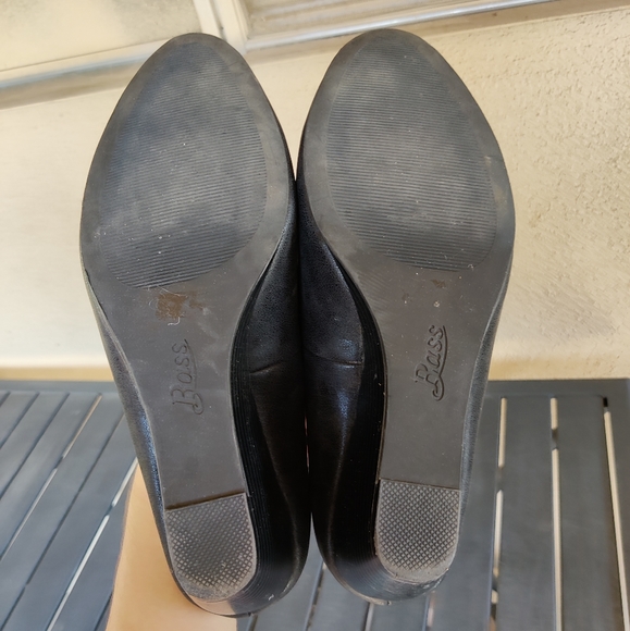 Bass Dorothy Black Wedge Heels Sz 10 - Picture 9 of 9